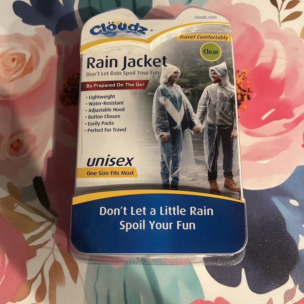 Cloudz Clear Rain Jacket Unisex Men's Women's One Size Fits Most